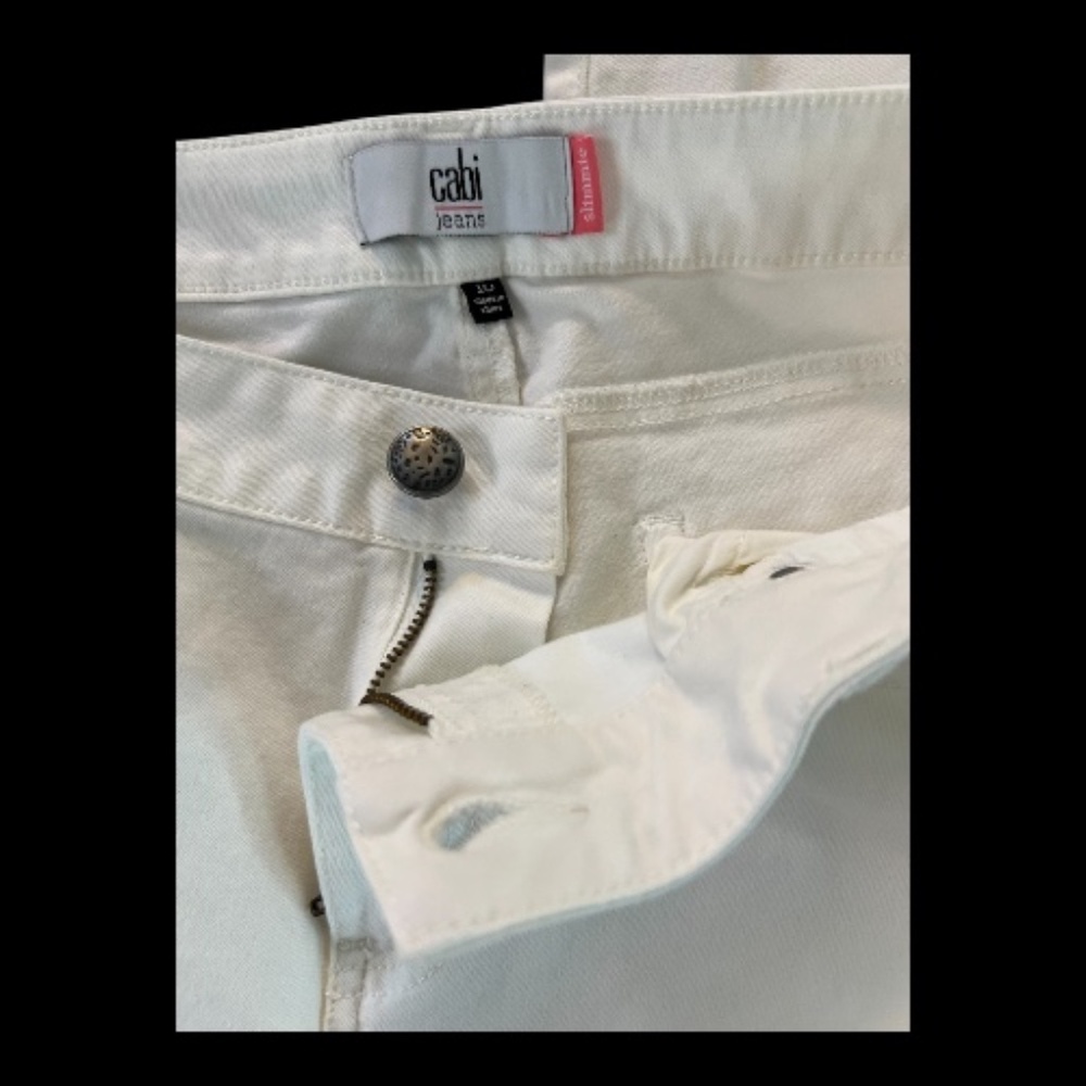 EUC Cabi white denim slimmie jeans – size 10 - Picture 2 of 7